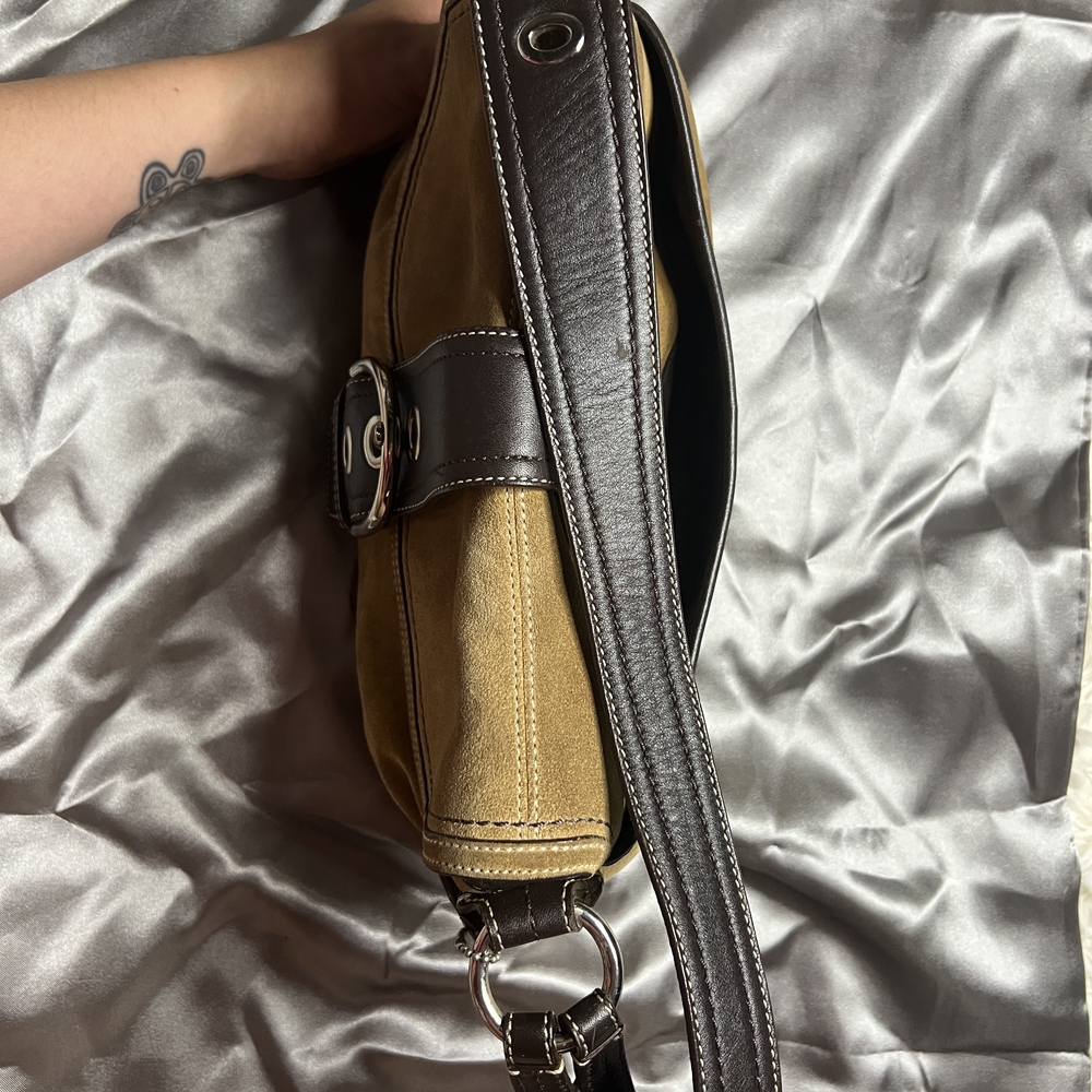 Coach Soho Tan and Brown Suede Shoulder Bag - Picture 3 of 11